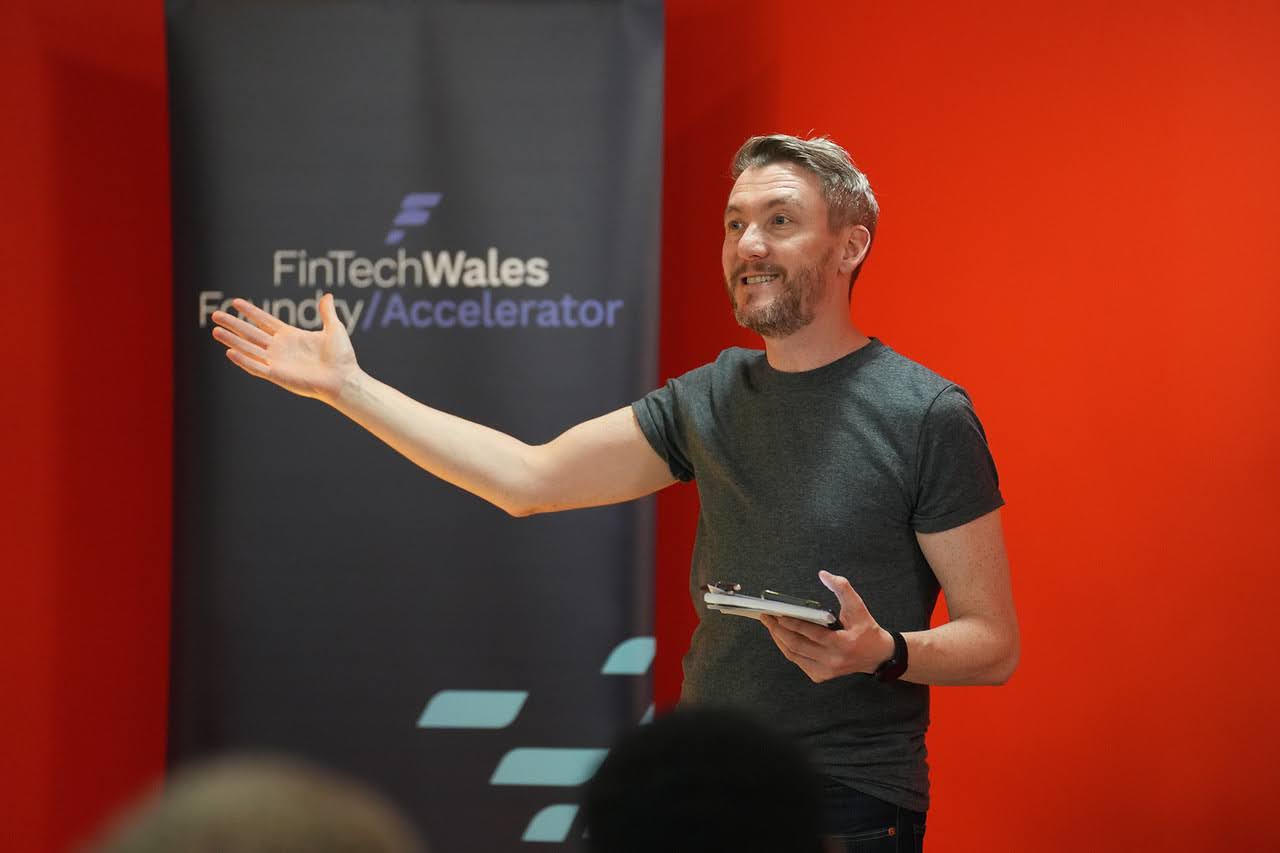Neil Cocker presenting at FinTech Wales