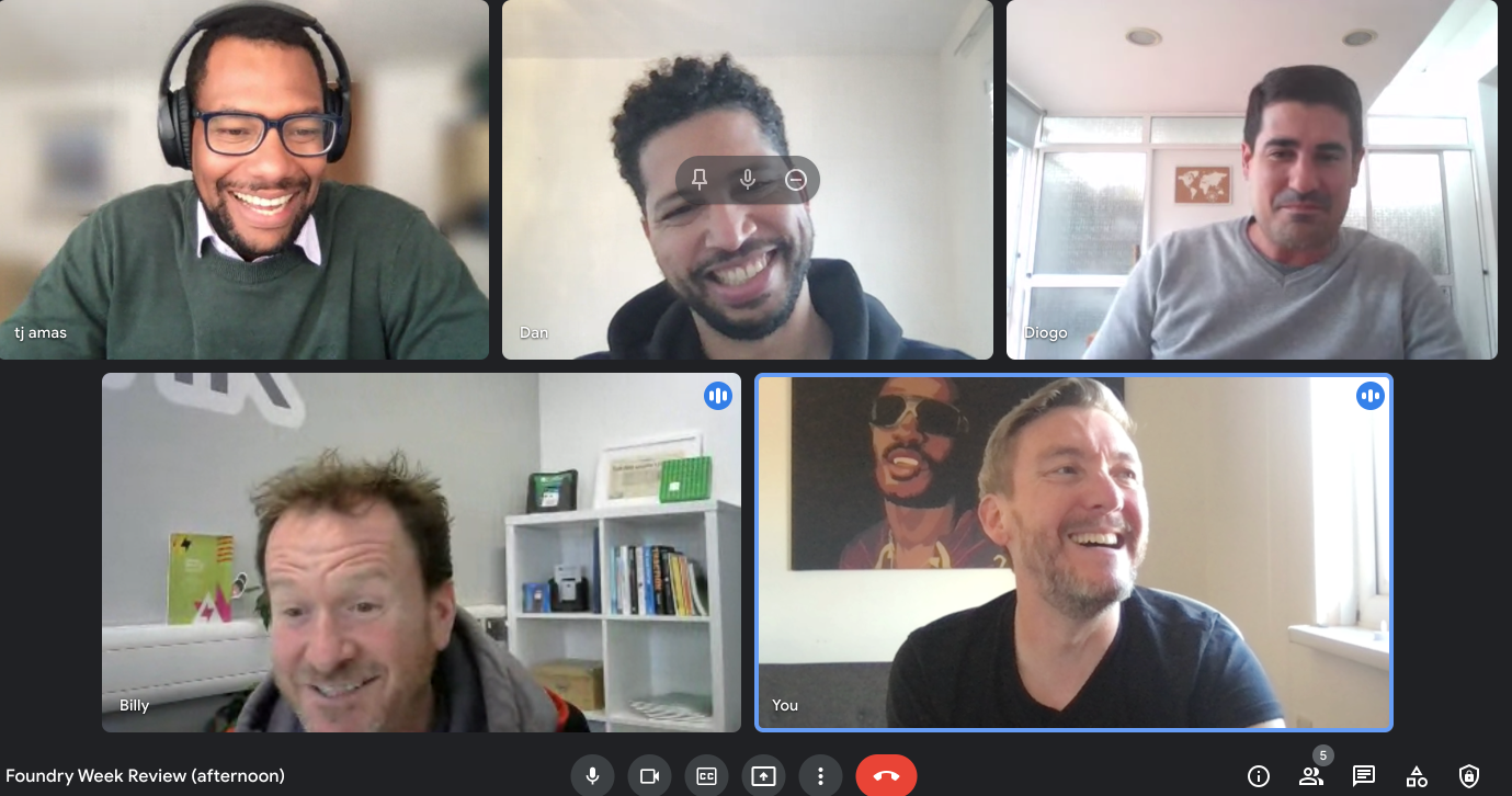 Online pitching workshop with Neil and participants